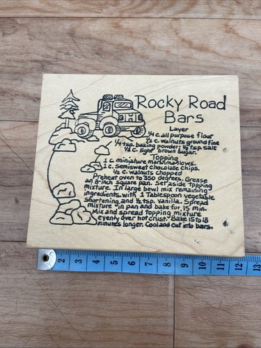Rocky road bars - road, holzstempel